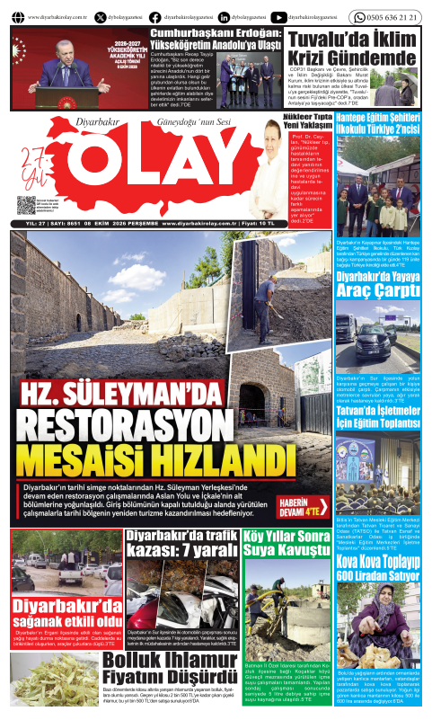 08.10.2026 Diyarbakır Olay Gazetesi