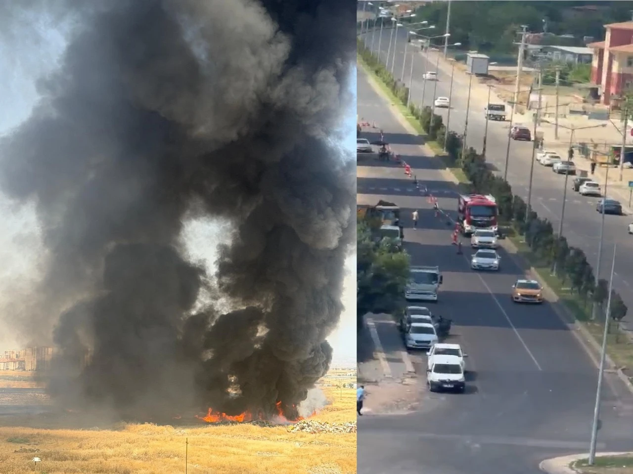 Diyarbakır'da 75 Metrelik Yol&rsquo;da y&uuml;kselen duman paniğe neden oldu
