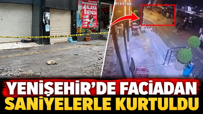 Yenişehir&rsquo;de faciadan saniyelerle kurtuldu