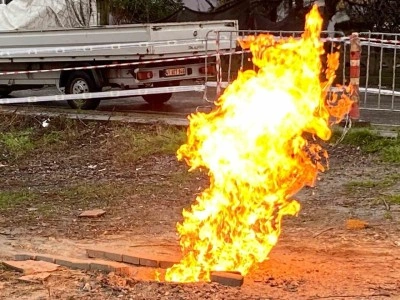 23 saattir yanan gaz için ekipler seferber oldu