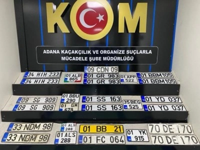 Adana’da 27 sahte plaka ele geçirildi