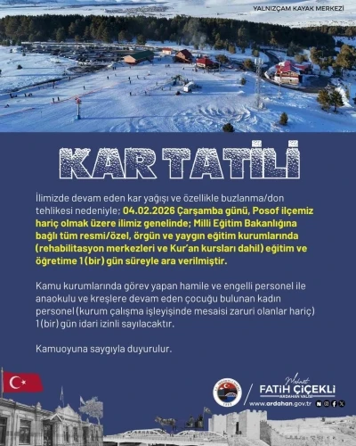 Ardahan&rsquo;da eğitime kar engeli