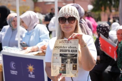 Ayasofya&rsquo;nın yeniden ibadete a&ccedil;ılışının 6. yılında AK Parti İstanbul Kadın Kolları&rsquo;ndan &ouml;zel gazete