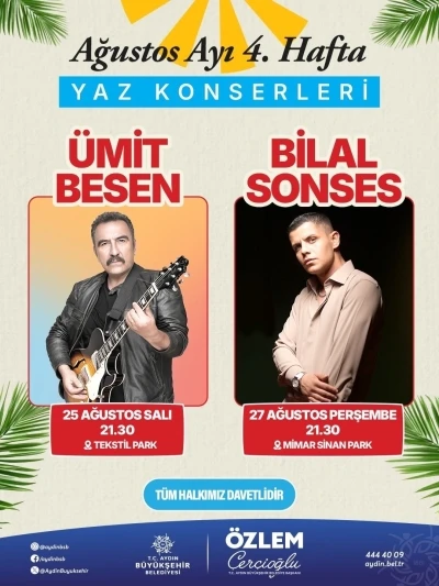 Aydın&rsquo;da yaz konserleri coşkusu devam ediyor