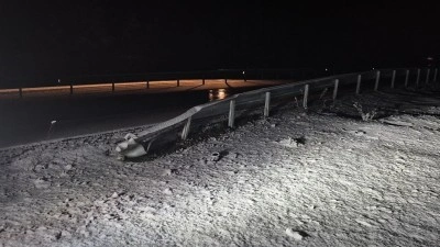 Bartın-Amasra karayolunda kar yağışı başladı