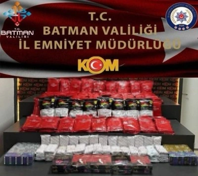 Batman’da nargile tütünü ve elektronik sigara ele geçirildi