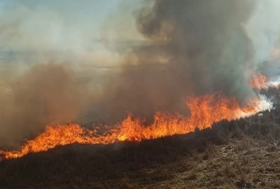 Beyşehir&rsquo;de sazlıklar alev alev yandı