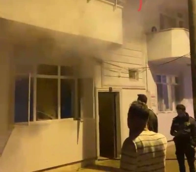 Biga’da yanan ev hasar aldı