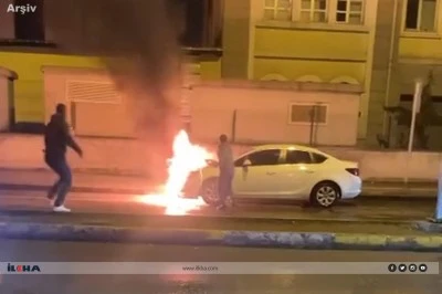 Bingöl’de park halindeki araç alev aldı