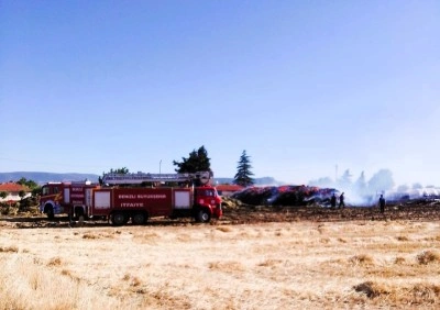 Yangında felaketi çiftçiler önledi