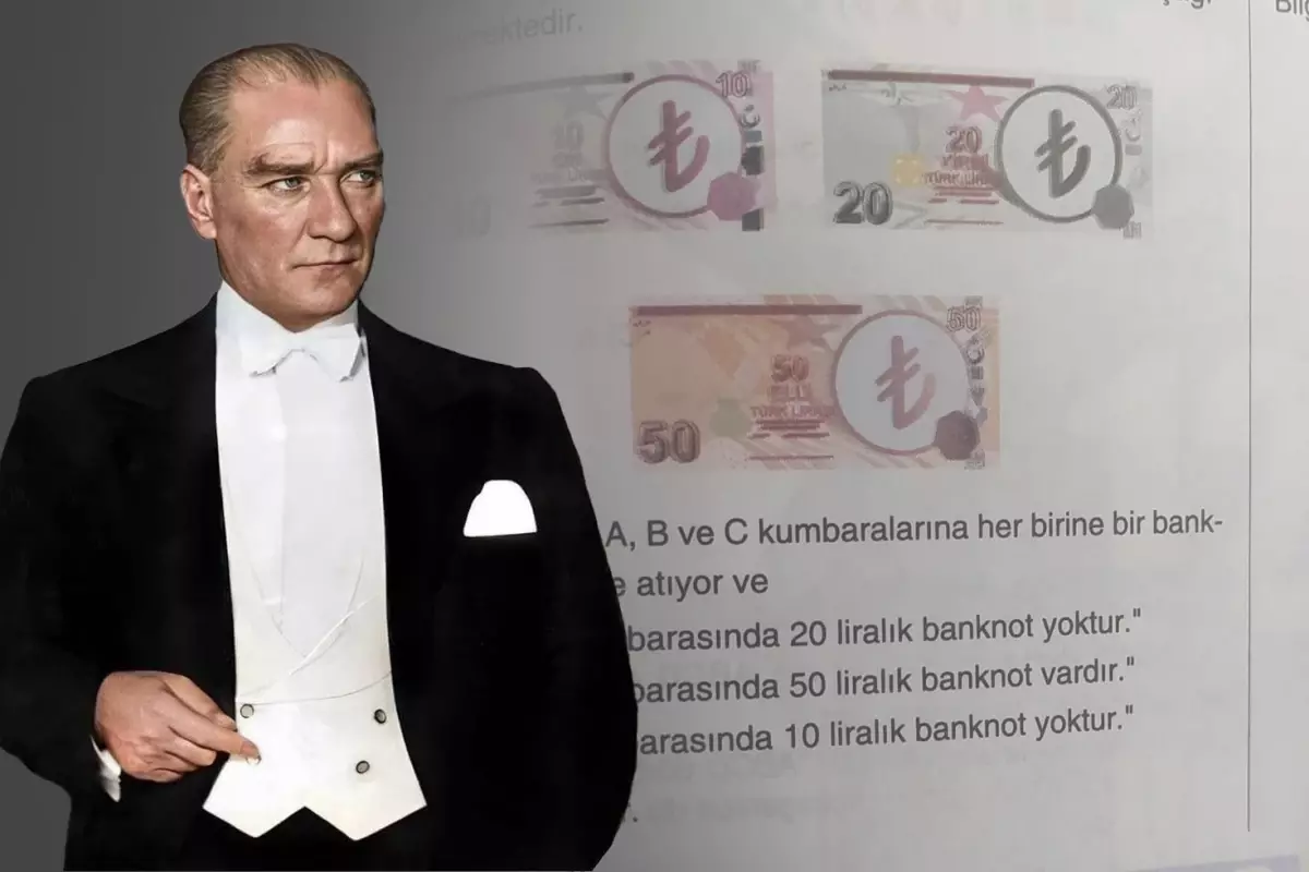 Bir yayınevi, sorularına koyduğu banknotlardaki Atatürk resmini sansürledi