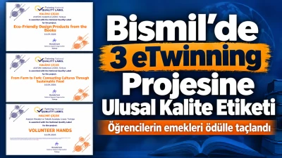 Bismil&rsquo;de Eğitimde Gurur Veren Başarı: 3 eTwinning Projesine Ulusal Kalite Etiketi