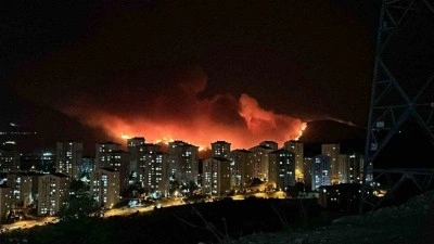 Orman yangını geceyi gündüze çevirdi