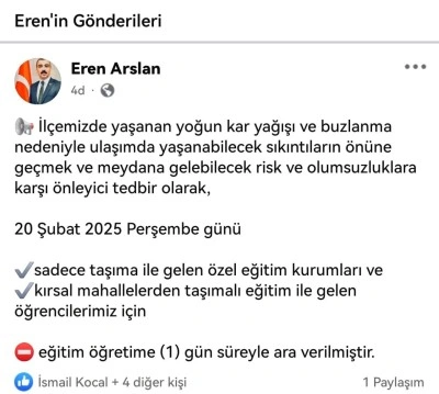 Bursa’nın İnegöl ve İznik ilçelerinde eğitime kar engeli