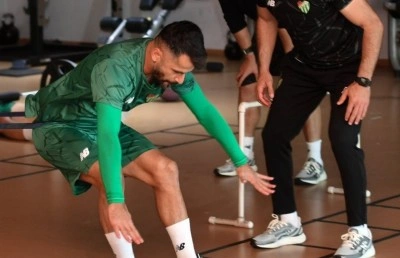 Bursaspor sabah antrenmanında kuvvet &ccedil;alıştı