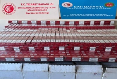 Çanakkale’de Panama bayraklı gemiye kaçak sigara baskını