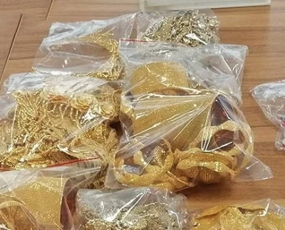 Altın ve platin takılarla sınırda yakalandılar