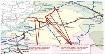 &Ccedil;ermik&ndash;Siverek Yolu Trafiğe Kapatıldı