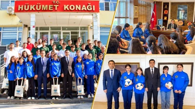 &Ccedil;ınar&rsquo;da gen&ccedil; sporculara malzeme desteği