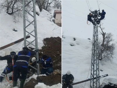 &Ccedil;&uuml;ng&uuml;ş&rsquo;te Enerji Hatları Yeniden Ayağa Kaldırıldı