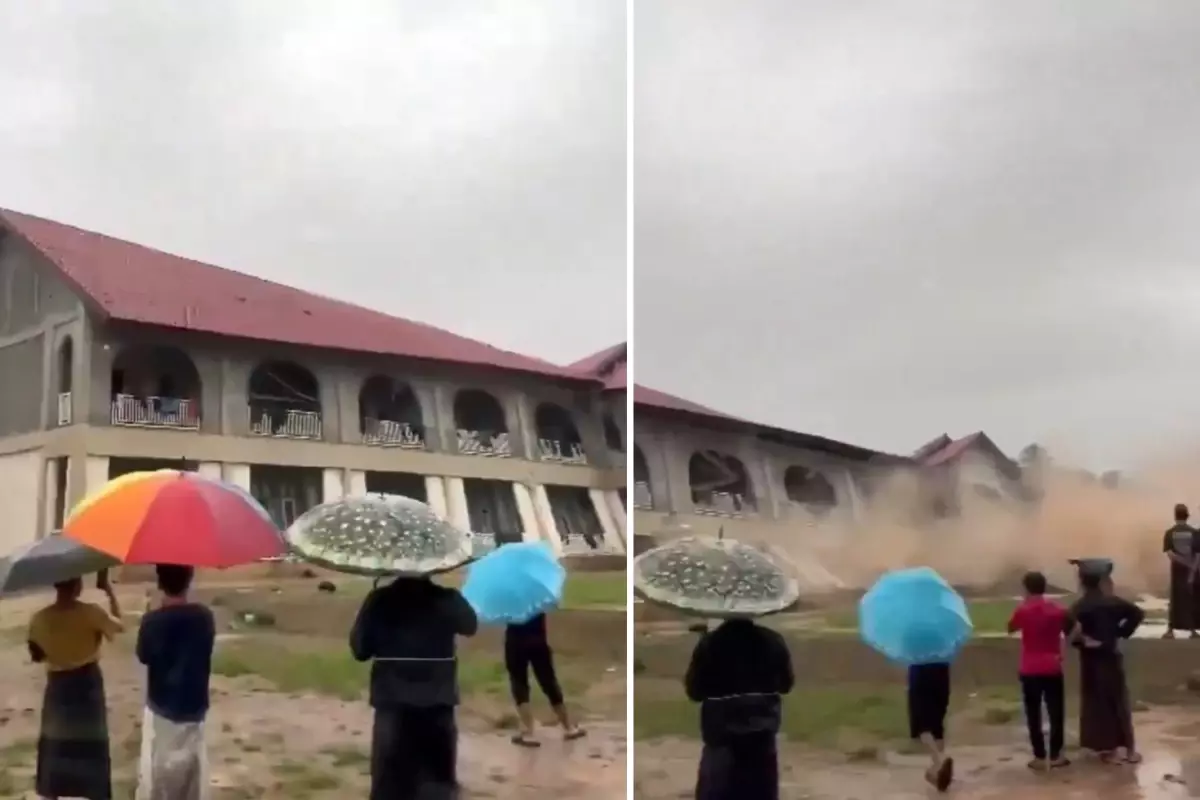 Dehşete düşüren görüntü: Onlarca öğrencinin kaldığı yurt nehre sürüklendi