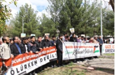 Dicle Üniversitesi öğrencilerinden &quot;Gazze için ayağa kalk&quot; etkinliği
