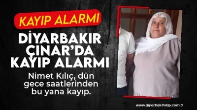 Diyarbakır &Ccedil;ınar&rsquo;da Kayıp Alarmı