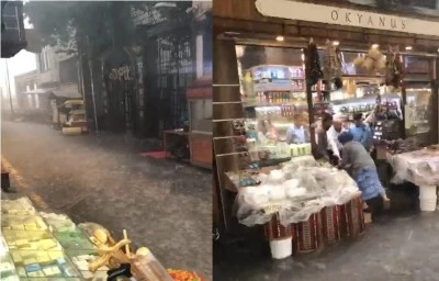 Diyarbakır’da Aniden Bastıran Sağanak, Sur Esnafını Hazırlıksız Yakaladı