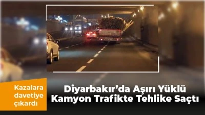 Diyarbakır&rsquo;da Aşırı Y&uuml;kl&uuml; Kamyon Trafikte Tehlike Sa&ccedil;tı