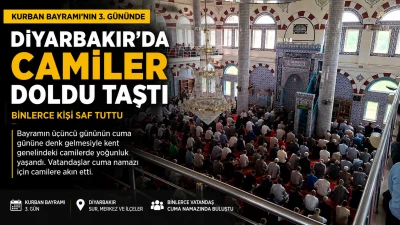 Diyarbakır&rsquo;da camiler Cuma namazında doldu taştı 
