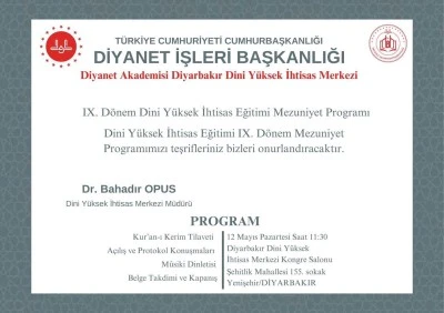 Diyarbakır’da Dini Yüksek İhtisas Mezuniyet Coşkusu