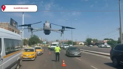Diyarbakır'da Dron Destekli Trafik Denetimi