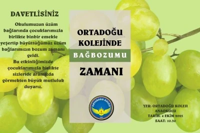 Diyarbakır’da Geleneksel Bağ Bozumu Şenliği: Ortadoğu Koleji’nde Üzüm Hasadı Coşkusu