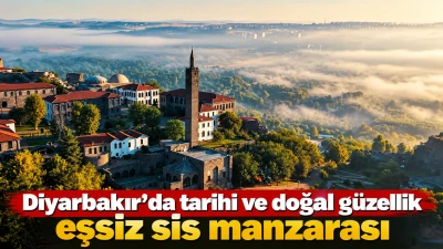 Diyarbakır&rsquo;da tarihi ve doğal g&uuml;zellik eşsiz sis manzarası