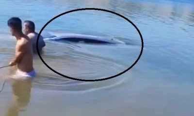 Diyarbakır Eğil'de Park halindeki otomobil Baraj suyuna düştü