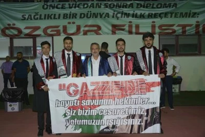 Diyarbakır'ın yeni doktor adayları Gazze'yi unutmadılar