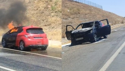 Diyarbakır Kocaköy'de Otomobil Alev Alev Yandı
