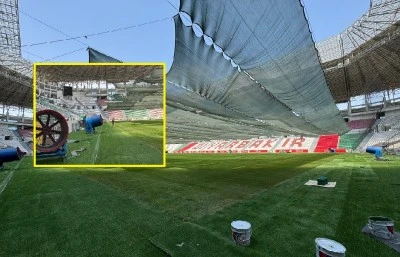 Diyarbakır Stadyumundaki Çimler Sıcak Havada Perdeleme Yöntemiyle Korunuyor