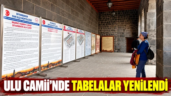 Diyarbakır Ulu Camii&rsquo;nde tabelalar yenilendi