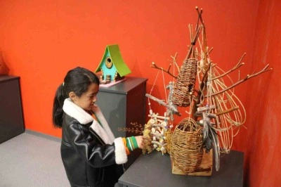 Doğada bulduğu ahşap par&ccedil;alarını kuş evini &ccedil;evirdi