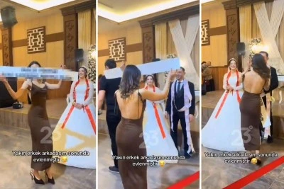 D&uuml;ğ&uuml;nde a&ccedil;tığı pankarta bakın