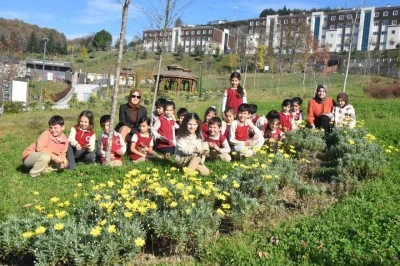 D&uuml;zce &Uuml;niversitesi botanik bah&ccedil;esine miniklerden ziyaret
