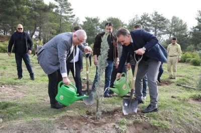 Edremit&rsquo;te fidanlar toprakla buluştu