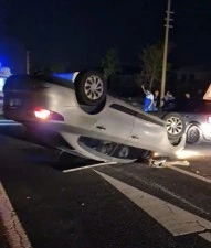 Elazığ’da otomobil ters döndü: 1 yaralı