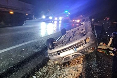 Elazığ Kovancılar’da Kaza Otomobil Ters Döndü, 2 Yaralı
