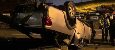 Erzurum&rsquo;da kamyonet takla attı: 1 yaralı