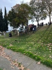 Esenler&rsquo;de otomobil şarampole yuvarlandı: S&uuml;r&uuml;c&uuml; ağır yaralandı