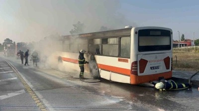 Eskişehir’de yolcu otobüsü yandı: 1 yaralı