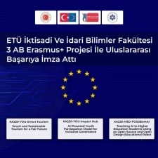 ET&Uuml; İktisadi ve İdari Bilimler Fak&uuml;ltesi 3 AB Erasmus+ projesi ile uluslararası başarıya imza attı