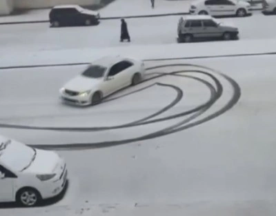 Gaziantep’te karlı yolda drift atan sürücüye 46 bin lira ceza